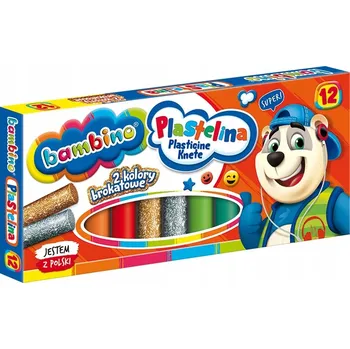 Modelovací hmota Plastelína Bambino 12 barev zlatá + stříbrná
