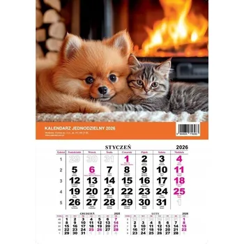 Kalendář NÁSTĚNNÝ KALENDÁŘ JEDNODÍLNÝ MILUSIŃSCY 2026 Měsíční