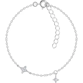 Náramek Stříbrný náramek KVĚTINA s hvězdou a Zirkony Ag 925/1000