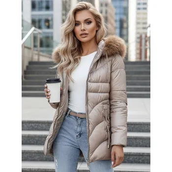 Dámská bunda Dámská zimní bunda WINTERCHIC s kapucí v barvě camel FashionStreet TY4438z XL