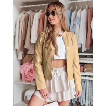 Dámská kožená bunda s kapucí METSOUL beige FashionStreet TY4745 S