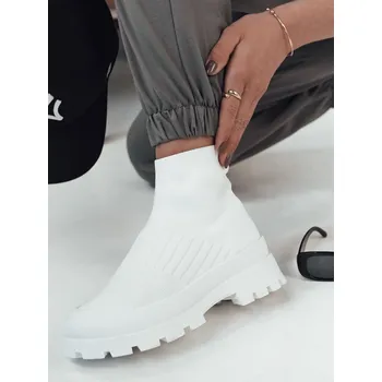 Dámské polobotky Dámské ponožkové boty ORCE white FashionStreet ZY0472 40