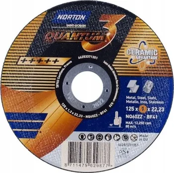 Řezný kotouč ŘEZNÝ KOTOUČ 125x1x22,23 NORTON QUANTUM