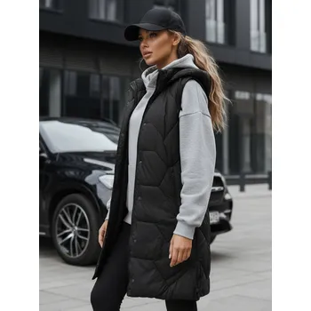 Dámská vesta Dámská dlouhá prošívaná vesta černá FashionStreet TY5269 L