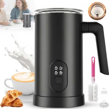 Šlehač mléka Napěňovač mléka s ohřevem, 4 režimy, 400W, černý