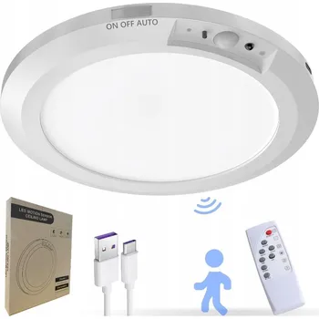 Stropní svítidlo LED STROPNÍ SVÍTIDLO S POHYBOVÝM ČIDLEM NA AKUMULÁTOR USB KABEL + DÁLKOVÝ OVLADAČ