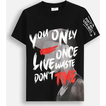 Chlapecké tričko Coccodrillo dětské tričko černé bavlna velikost 146