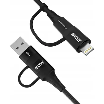 Datový kabel Kabel Wozinsky USB typ C - Apple Lightning 1 m černý