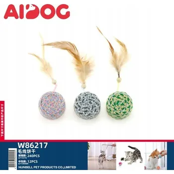 Hračka pro kočku Plyšová kočičí Hračka pro kočky s peřím