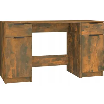 VidaXL Psací stůl s boční skříňkou, kouřový dub