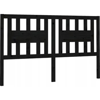 Čelo postele, černé, 206x4x100 cm, masivní dřevo