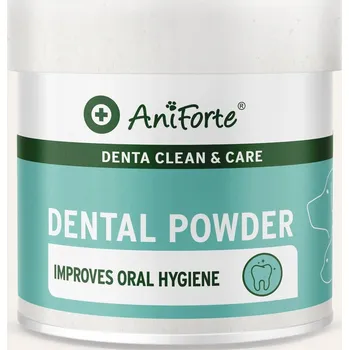 Péče o psí chrup AniForte Prášek pro Psy a Kočky Odstraňuje Zubní Kámen, Plak, Svěží Dech, Přírodní, 300g