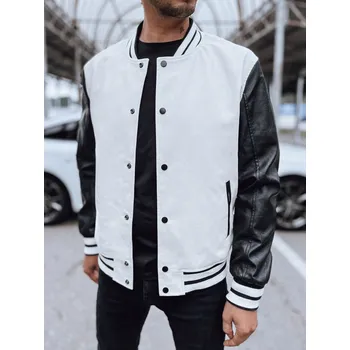 Pánská bunda Pánská kožená baseballová bunda v barvě ecru FashionStreet TX4708 L