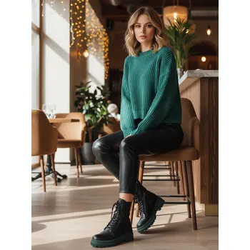 Dámské polobotky Dámské vázané boty HARDSTEP černé FashionStreet ZY1304 37