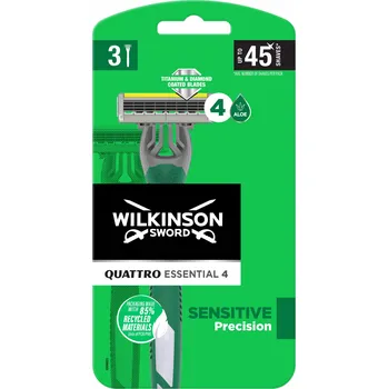 Holicí strojek Jednorázový holicí strojek Wilkinson Quattro Titanium Sensitive 3 ks