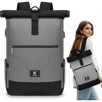 Dámský BATOH , lehký pánský BATOH na notebook, sportovní, městský, stylový, šedý