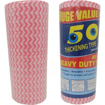 Utěrka ČISTICÍ UTĚRKY V ROLI OPAKOVANĚ POUŽITELNÉ SAVÉ DO KUCHYNĚ RŮŽOVÉ 50 KS