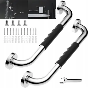 Madlo do koupelny Rovné madlo, držák pro invalidy, ocelové, 40 cm, 2 ks