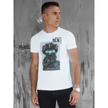 Pánské bílé tričko s potiskem FashionStreet RX5537 XL