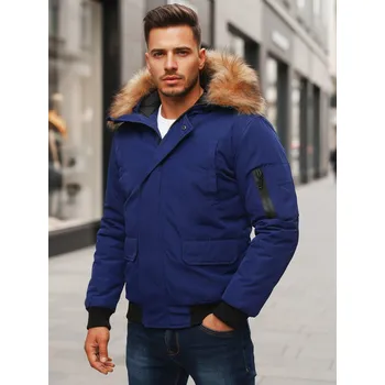 Pánská bunda FashionStreet pánská tmavě modrá zimní bunda TX3943z L