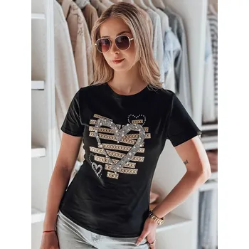 Dámské tričko se srdcem MARISS černé FashionStreet RY2740 S/M