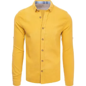 Pánská košile Pánská hořčicová košile FashionStreet DX2379 M