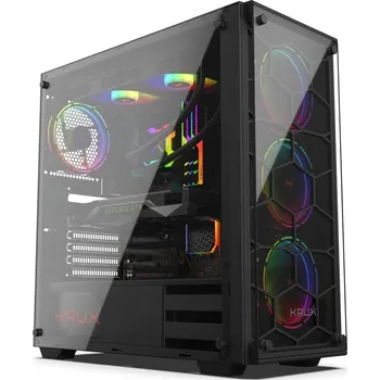 PC skříň Počítačová Skříň pro PC Krux Leda RGB Midi Tower ATX 4 ventilátory