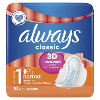 Menstruační vložka Hygienické vložky Always Classic Normal s křidélky, 10 kusů