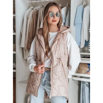 Dámská vesta Dámská přechodná prošívaná vesta OLINVIA růžová FashionStreet TY4885 S