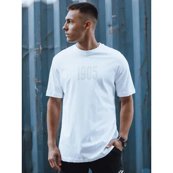 Pánské tričko Pánské bílé tričko s potiskem FashionStreet RX5519 S