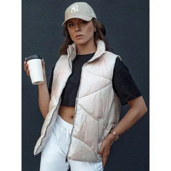 Dámská vesta Dámská prošívaná vesta HOLO béžová FashionStreet TY4520 XL