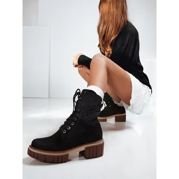 Dámské polobotky Dámské šněrovací boty černé FashionStreet ZY1239 37