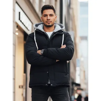 Pánská prošívaná zimní bunda s kapucí FashionStreet navy blue TX5101 L