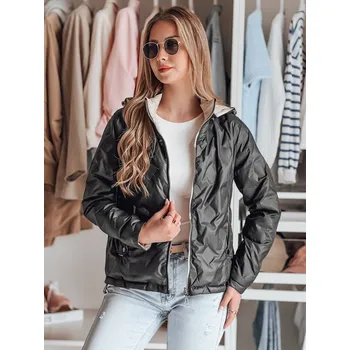 Dámská bunda Dámská oboustranná přechodná bunda SYLVIAN černá FashionStreet TY4861 XXL