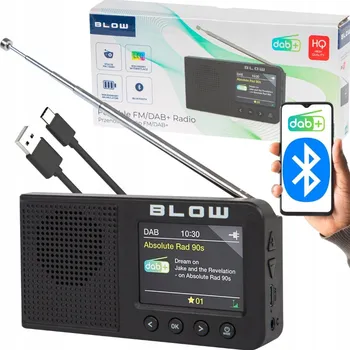 Radiopřijímač KUCHYŇSKÉ RÁDIO LCD S DAB+, BLUETOOTH, FM A NAPÁJENÍM ZE SÍTĚ/BATERIE + ANTÉNA BLOW RK3