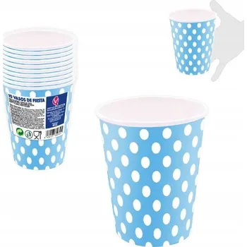 Party nádobí Kelímky světle modré s bílými puntíky – 1