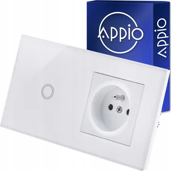 Elektrická zásuvka Jednoduchá bílá zásuvka s vypínačem světla APPIO