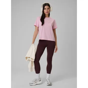 Dámské oblečení 4F DÁMSKÉ LEGÍNY HNĚDÉ SLIM REFLEXNÍ (ODRAZOVÉ) S