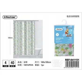 Prostěradlo Barevný Záclona do Sprchy 180x180 cm se Vzorem