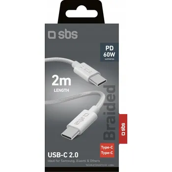 Datový kabel Kabel SBS USB typ C - USB typ C 2 m bílý