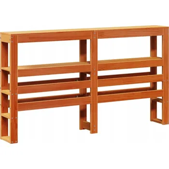 Čelo postele s poličkami, voskovaná hnědá, 150 cm, borovice