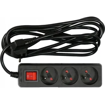 Napájecí kabel Prodlužovací Kabel přívod Vorel 3 m, 3 ks, černý