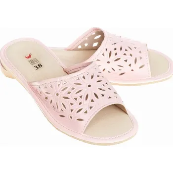 Dámské pantofle Wójciak Podhalí Dámské pantofle z přírodní kůže domácí klin 1,5 cm