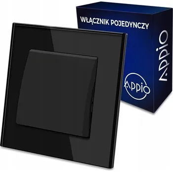 vypínač Vypínač Appio jednoduchý klasický skleněný černý
