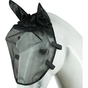Koňská maska proti hmyzu Mušky a hmyz chránící Ochrana Sluchu s moskytiérou Horze 22900 černé, velikost vel. M