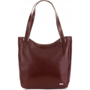 Kabelka Paolo Peruzzi kožená kabelka z lícové kůže hnědá