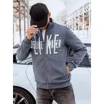 Pánská tmavě šedá mikina na zip s potiskem FashionStreet BX5409 L
