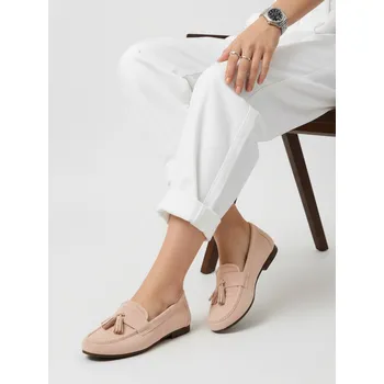 Dámské polobotky Dámské semišové růžové mokasíny FashionStreet ZY1364 40