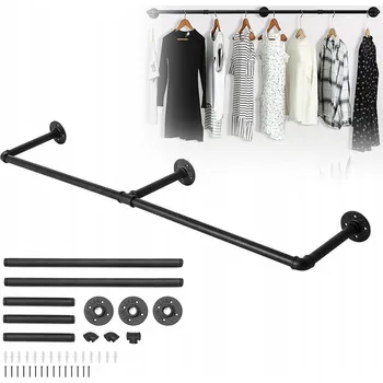 Věšák Nástěnný kovový věšák na oblečení tyč LOFT 120 cm