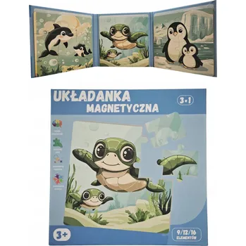 Puzzle QBI Magnetické puzzle Puzzle 3v1 16/20/25 dílků - Mořská zvířata